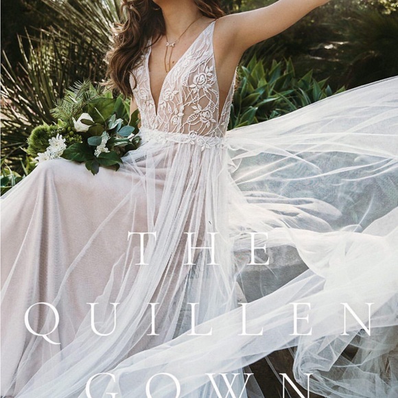 BHLDN Quillen Wedding Gown & Veil - Picture 4 of 5